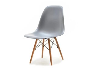 Mpc дерево сірий пластиковий стілець на дерев'яній ніжці горіха