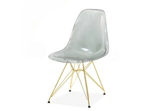 Mpc rod design стілець, прозорий, димчастий, на ніжці золотий дріт