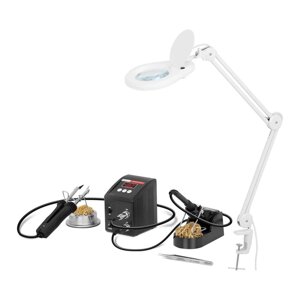Набір паяльної станції - 80 Вт - SMD Tweezer + Fasha Lamp - Збільшення - 3 DPI - LED Stamos Soldering