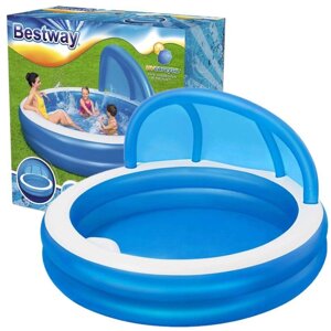 Надувний басейн для дітей і дорослих із козирком 54337