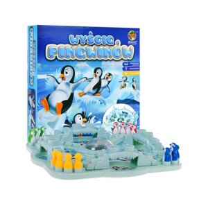 Настільна гра «Перегони пінгвінів» китайська для дітей 4+ і дорослих + Різнобарвні пінгвіни + Гральні кістки