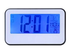 Настільний годинник будильник тепловий. білий ZG3A