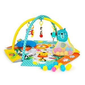 Навчальний килимок 3в1, дитячий манеж, іграшки для басейну, кульки