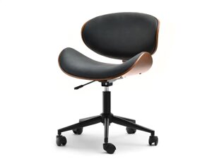 Офісний стілець без підлокітників качашки горіх — графітова тканина з чорною ніжкою для віддаленої роботи
