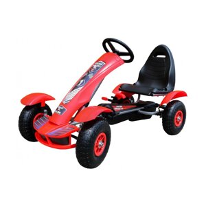 Педальний картинг Racing XL для дітей 3+ Червоний + Надувні колеса + Регулювання сидіння + Вільне