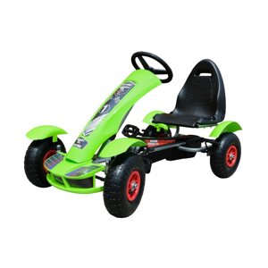 Педальний картинг Racing XL для дітей 3+ Зелений + Надувні колеса + Регулювання сидіння + Вільне