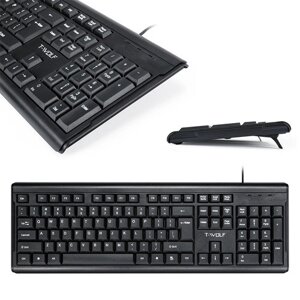 Плоска дротова клавіатура з числовим блоком, профіль із низьким рівнем кнопок, офіс, тихий T15