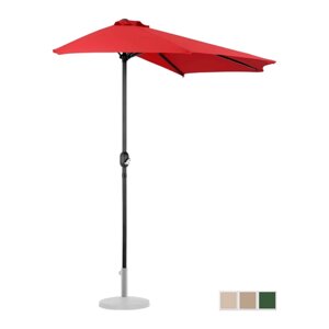 Напівкругла садова парасолька - 270 x 135 см - червоний Uniprodo EX10250156 садові парасольки