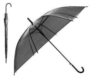 Прозора чорна парасолька BQ13G