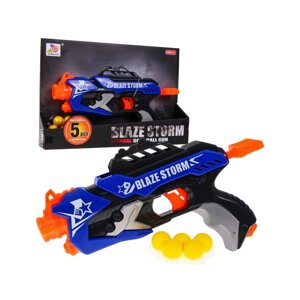 Пружинний дитячий пістолет 8+ Blaze Storm 5 куль Пінопластові кульки + Ручний механізм