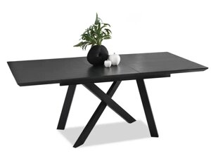 Розширюваний обідній стіл timo, чорне дерево на металевій ніжці