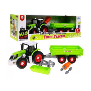 Розібраний трактор із причепом для дітей 3+ Викрутка + Викрутка + бульдозер
