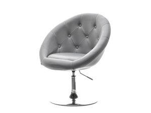 Регульоване крісло lounge 3 з екошкіри, сіра хромована основа