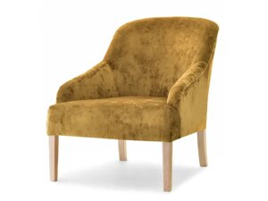 Розкішне крісло для відпочинку в лоббі rosen, бурштиновий велюр із дубовими ніжками