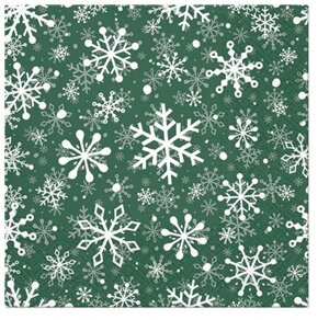 Різдвяні сніжинки Зелені серветки 163413