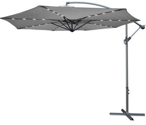 Садовый зонт 32 LED с удлинителем 3,5 м - серый
