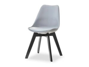 Сірий дерев'яний стілець в оббивці пластмаси luis wood сіро-чорний