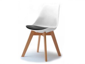 Скандинавський дерев'яний кухонний стілець luis, білий і чорний