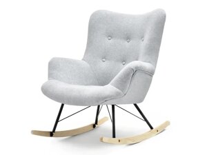 Скандинавське крісло-гойдалка lauren світло-сіре крісло з м'якою оббивкою на колінах бук із дерева для