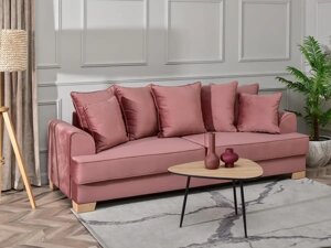 Складаний диван miss bibi сучасний, рожевий, зі спальною функцією й контейнером