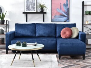 Складаний кутовий диван сучасний стокгольм, темно-синій, для вітальні
