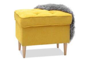 Сучасне крісло-пуф зі стьобаним сидінням, мальмо, жовтий