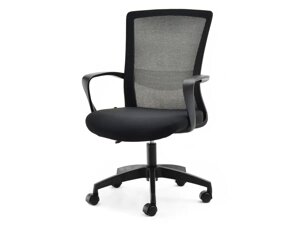 Сучасне офісне крісло jared black з вентиляційної сітки на колесах