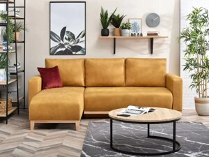 Сучасний стокгольм гірчичний складаний кутовий диван диван із буковими ніжками