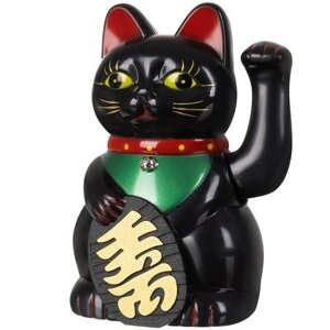 Статуетка талісман Манекі Неко китайська кішка Jasted Чорна