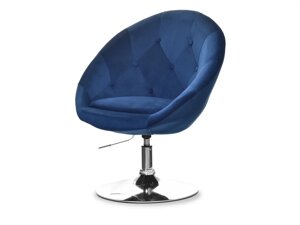 Стьобане крісло для відпочинку 3 в гламурному стилі, темно-синій