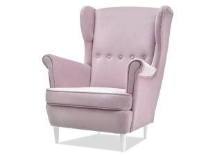 Стильне крісло мальмо lila велюр гламурне крісло на білих ніжках