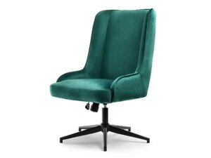 Стильне крісло більбао зелений оксамит на чорній ніжці з функцією гойдалки