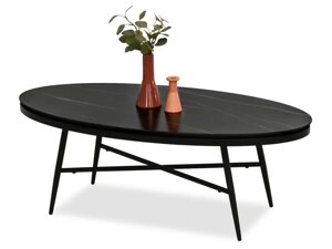 Стіл elipsa з керамічною стільницею tavolo чорний мармур чорна основа