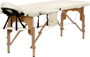 Стіл і 2-секційне дерев'яне масажне ліжко