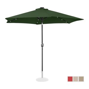 Стоячий садовый зонт -300 см - зеленый - LED Uniprodo