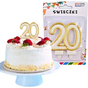 Свічка на день народження для торта No20 золота GALAXY NO. 660538