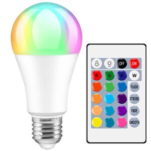 Світлодіодна лампочка RGB 16 кольорів E27 Thread Куля IR Pilot A60-RGB-9W