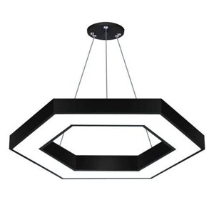 Світлодіодна підвісна стельова лампа 50W LPL-002 шестикутник алюміній ПЗС не перевантажена ⁇ 80x6