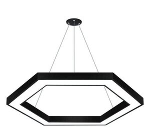 Світлодіодна підвісна стельова лампа 80W LPL-002 шестикутник алюміній ПЗС не перевантажена ⁇ 120x6