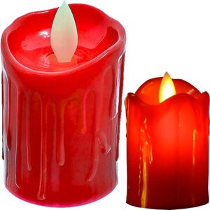 Світлодіодна свічка з рухомим теплим полум'ям WKS NO. 90382_czerwony/2116