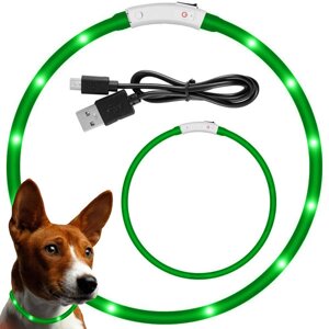 Світлодіодний світний нашийник для собак і кішок регульований USB