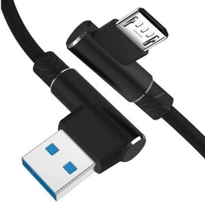 Телефонний кабель Am30 Мікро-USB 1M Кут USB-кутовий кабель для заряджання телефона Quick Charge 3.0 2.4a
