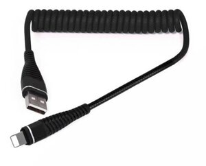 Телефонний кабель Am32 Блискавка 1 м Спіральний USB-кабель для заряджання телефона Quick Charge 3.0 2.4a