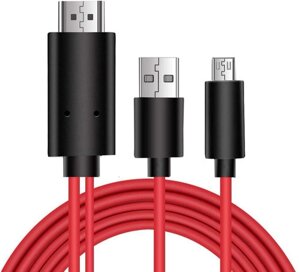 Телефонний кабель HTM-2M Micro USB 11PIN — Adapter HDMI МХЛ Fullhd 1080p 1,8 м