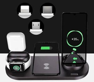 Телефонний кабель WD-01 Qi Docking Station для Apple iPhone AirPods Watch 15 Вт бездротовий зарядний