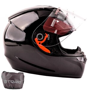 Torq Мотоцикл Шлем інтегральний чорний блиск s