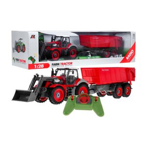 Трактор з екскаватором і причепом для дітей 3+ Дистанційне керування + Рухомі елементи Червоний