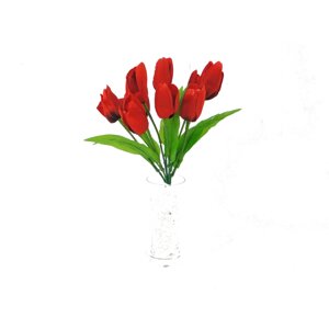 Тюльпан тюльпани букет гумові квіти як яскраві люкс 5 шт. червоний 64901-C