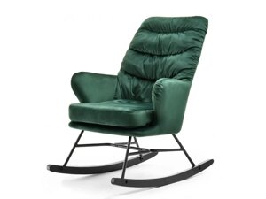 Зручне крісло-гойдалка lusso зелене з оксамитом гойдалка чорного дерева