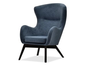 Зручне крісло luka grey denim для відпочинку на чорних дерев'яних ніжках
